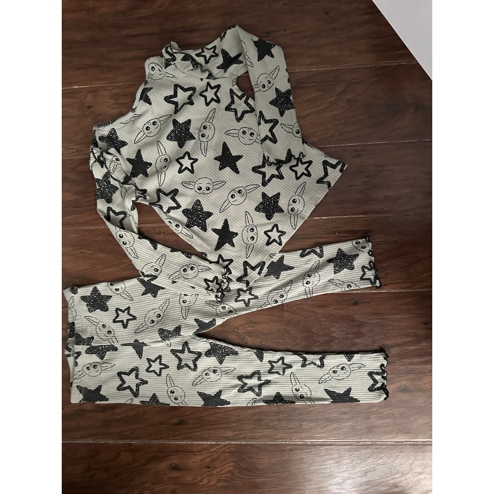 Star Wars Grogu 2 Pc Set Legging Top Green/Black Size 4T